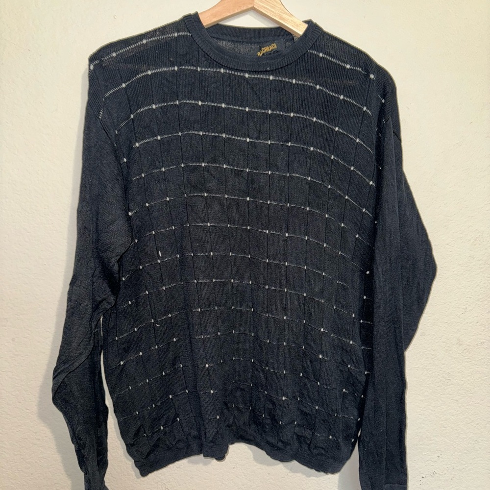 Mens vintage Bachrach Medium black and white long sleeve shirt - Picture 6 of 6